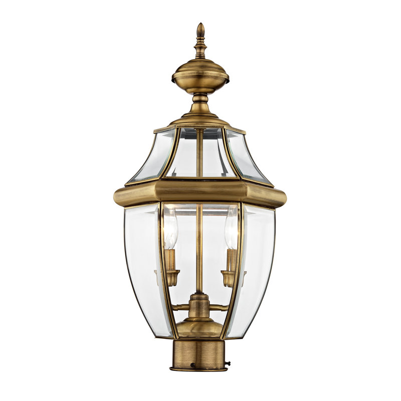 Tête de lanterne câblée 1 lumière Arelene, H 21,5 po x l 10,5 po x P 10,5 po, Laiton antique