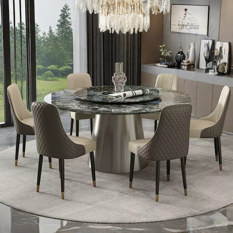 Table de salle à manger Elegant, 7 pièces : table, 6 chaises, H 29,9 po x L 53,1 po x l 53,1 po
