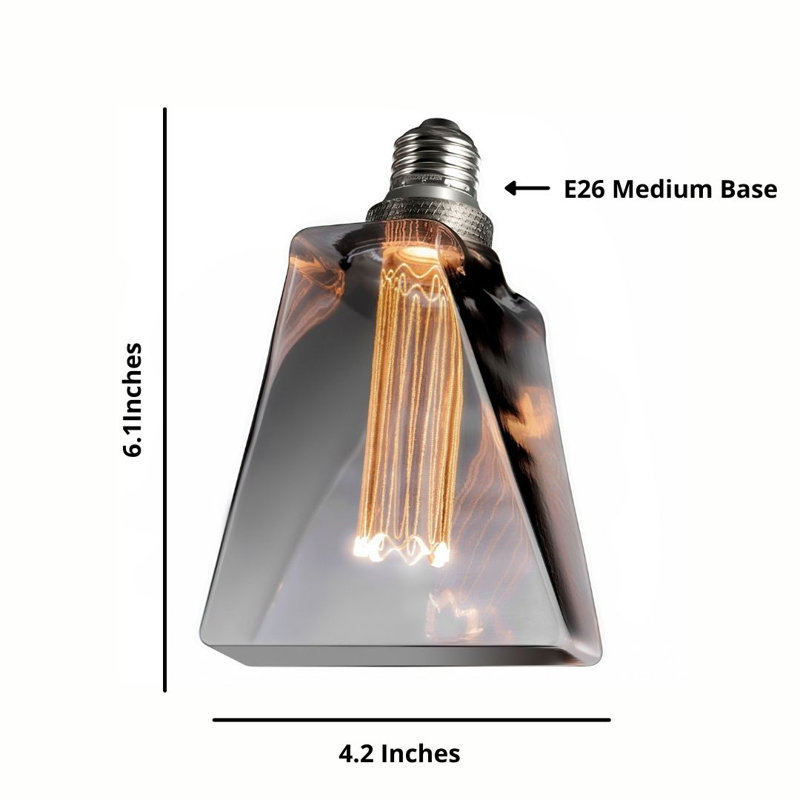 4 W (équivalent à 40 W), ampoule DEL à intensité variable, blanc chaud (2 000 K) E26 / culot moyen (standard), Fumée / gris