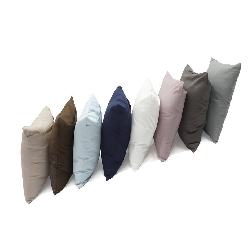 400TC Luxurious Triple Embroidery Cotton Sateen Pillowcases (Set Of 2), Black, 20" x 30"