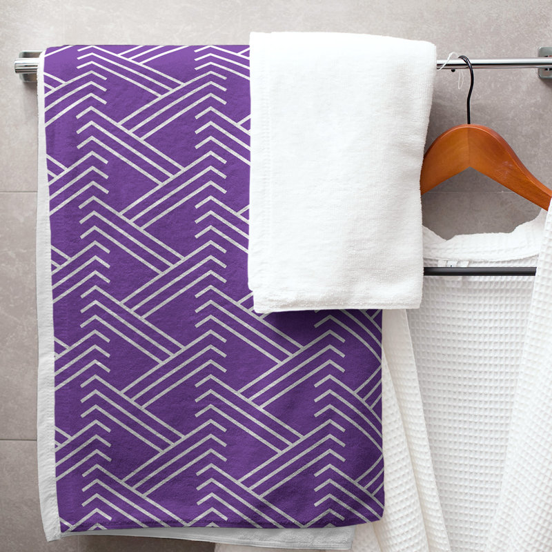 Serviette de bain zigzag classique, Mauve