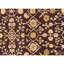 Hand Knotted Wool Oriental Area Rug in Wine And Gold