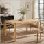 Table de salle à manger rectangulaire avec dessus de style parquet et pieds ajustables