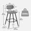 Tabouret de bar et de comptoir 26,75 po en cuir avec grand siège et dossier-462688916