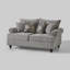 Estelle 64" Modern Farmhouse Chenille Upholstered Loveseat With Nailhead Trim, Rolled Arms, Wooden Legs, Includes 4 Accent Pillows