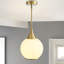 Luminaire suspendu simple en or brossé à 1 lumière avec verre de lait