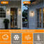 Luminaires muraux d'extérieur avec verre texturé transparent, lanternes extérieures rétro imperméables pour porche, entrée de patio de porte d'entrée