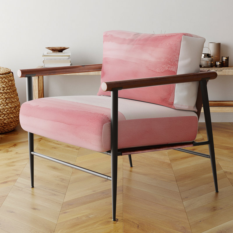Fauteuil d'appoint Abstract Minimalisme - Still Pink, Brown Round Arms
