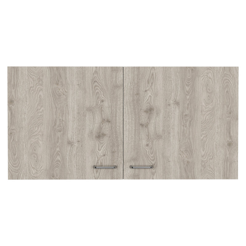 White and Light Grey 2-Door 2-Compartment Wall Cabinet