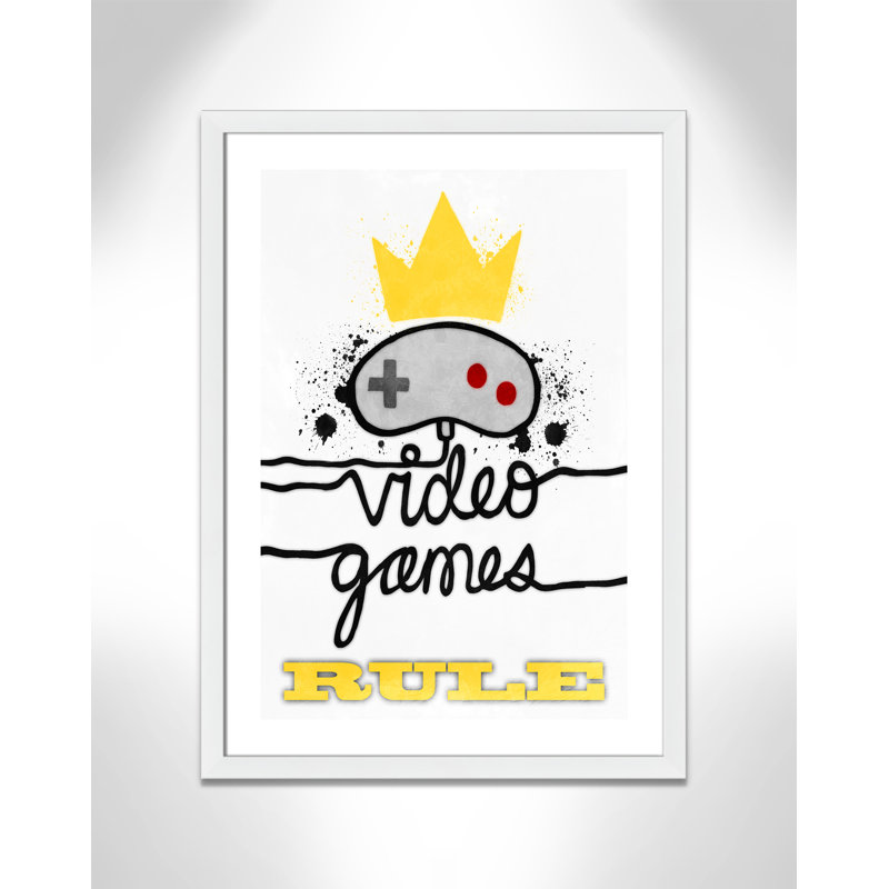Impression de papier règle de jeux vidéo, H 34,5 po x l 24,5 po x P 0,63 po, Cadre blanc