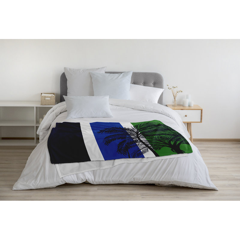 Cuban Flare Fleece Throw Blanket, 30" W x 40" L, Green, 1.75