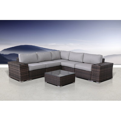 Biles Fully Assembled 8 Piece Sectional Seating Group with Cushions