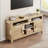 Large Farmhouse Conference Table - Rustic Wood Meeting Desk with Adjustable Storage Shelves and Cabinet Doors - Sturdy Wood Build, Media Console Option - Ideal for Contemporary Offices, Wood Color-1676563634-1676563632