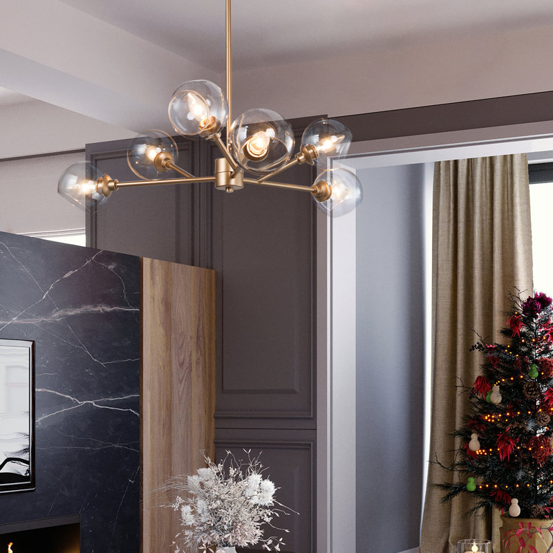 Lustre encastré 5 lumières Spoutnik