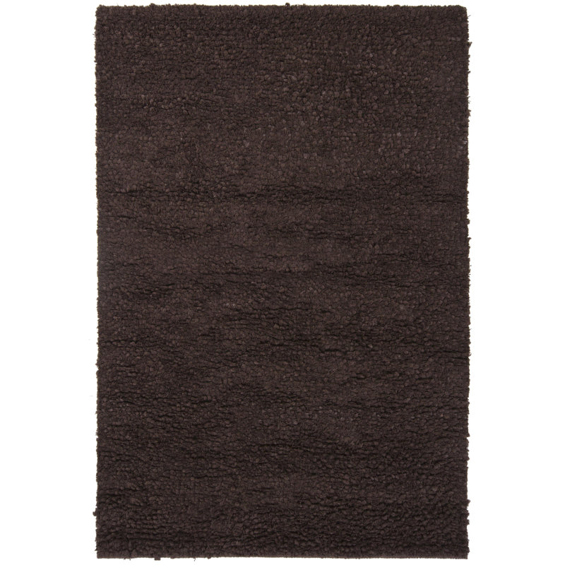 Tapis brun en laine à poils longs Eastwood, Rectangle 5 pi x 7 pi 6 po