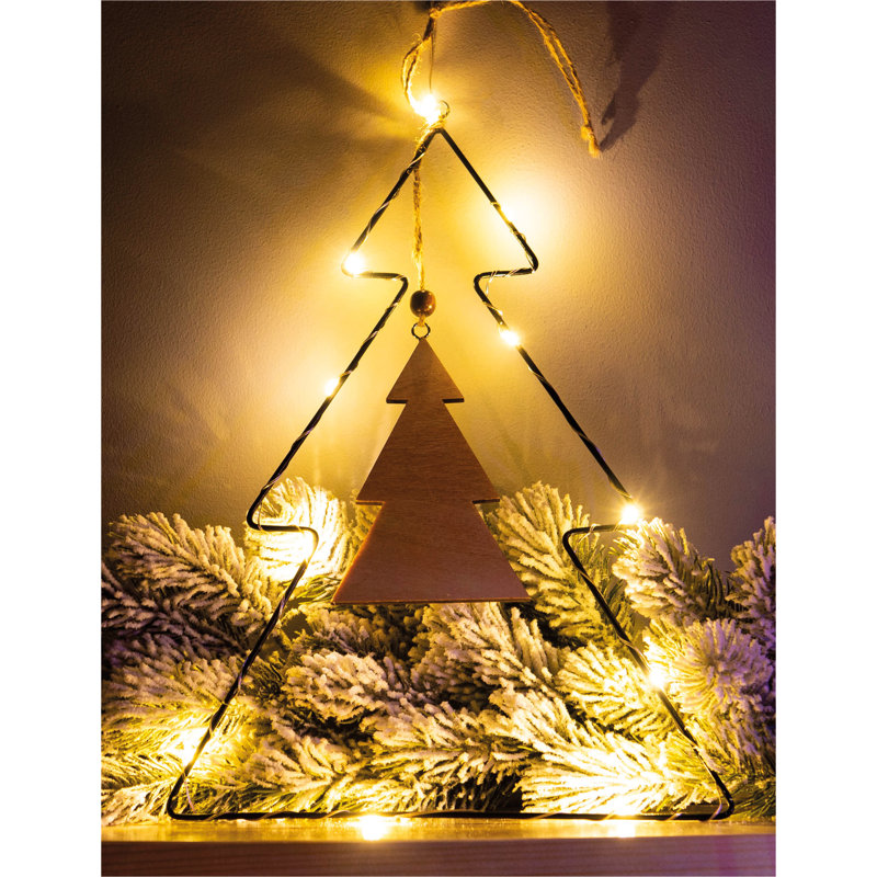 Sallisaw Metal Christmas Silhouette with LED String Lights