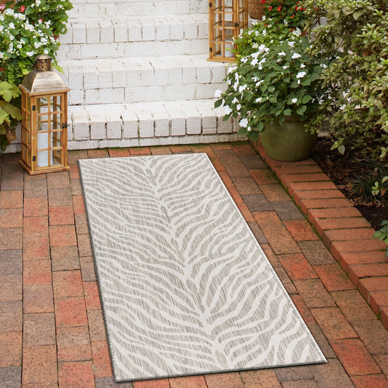 Tapis d'extérieur joyeux couleur pierre, Tapis de couloir 2 pi 11 po x 10 pi
