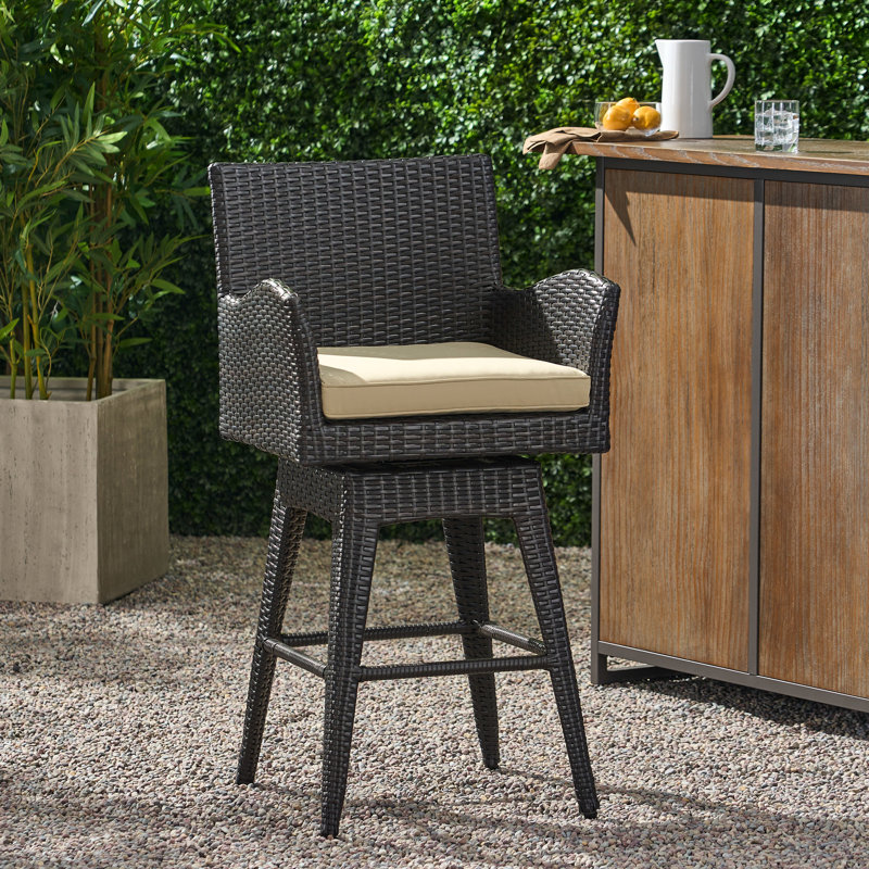 Multi pivotant avec siège beige confortable pour tabouret d'extérieur