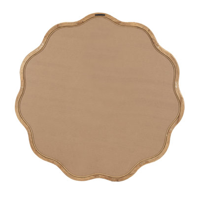 Scalloped Round Rattan Bathroom Mirror