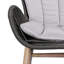 Chaises de patio en bois d'eucalyptus durable avec corde gris anthracite pour maison moderne