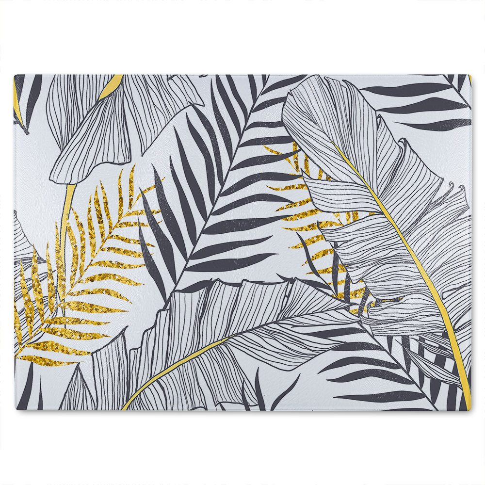 Leaves Glass Chopping Board