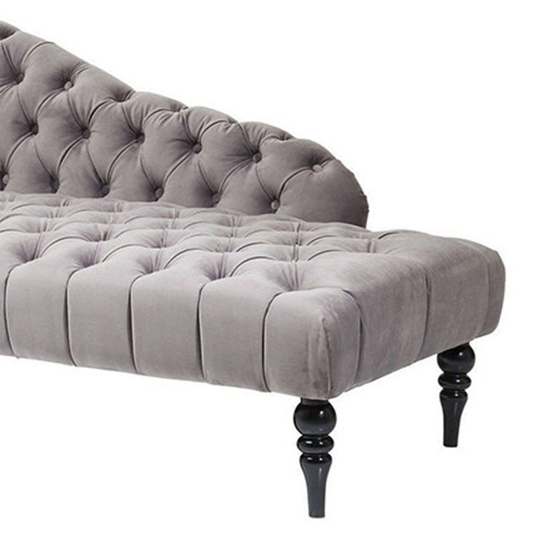 Chaise longue de luxe en tissu gris, Orienté vers la gauche