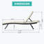 Ensemble de 2 chaises longues de patio, chaises longues d'extérieur, chaise longue en aluminium PVC-coated polyester avec dossier réglable pour bronzer au bord de la piscine