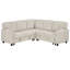 Canapé-lit modulaire en L convertible avec lit escamotable et rangement, canapé-lit 5 places avec chargement USB-75630278
