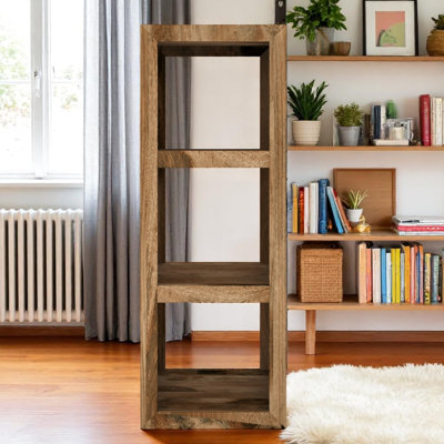 Beatrix 119cm H x 43cm W Solid Wood Cube Bookcase