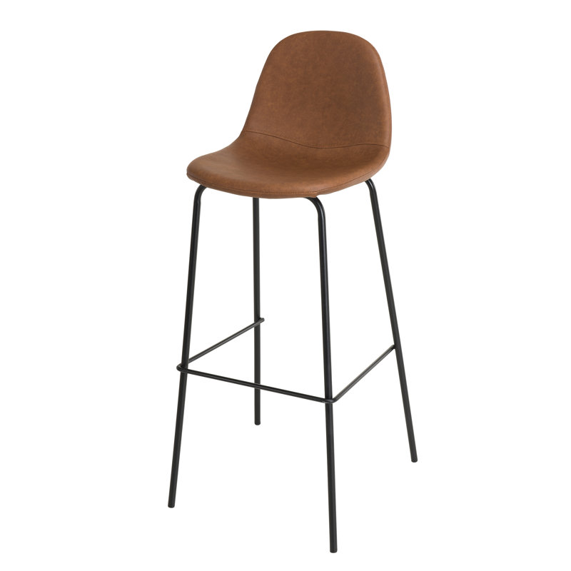 Laidley Upholstered Counter Stool with Metal Frame, Brown