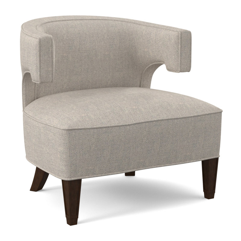 Laurel Barrel Chair, American Walnut, Filigree Ivory 100% Polyester