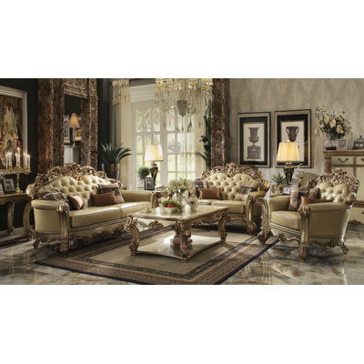 Haslet Faux Leather Living Room Set