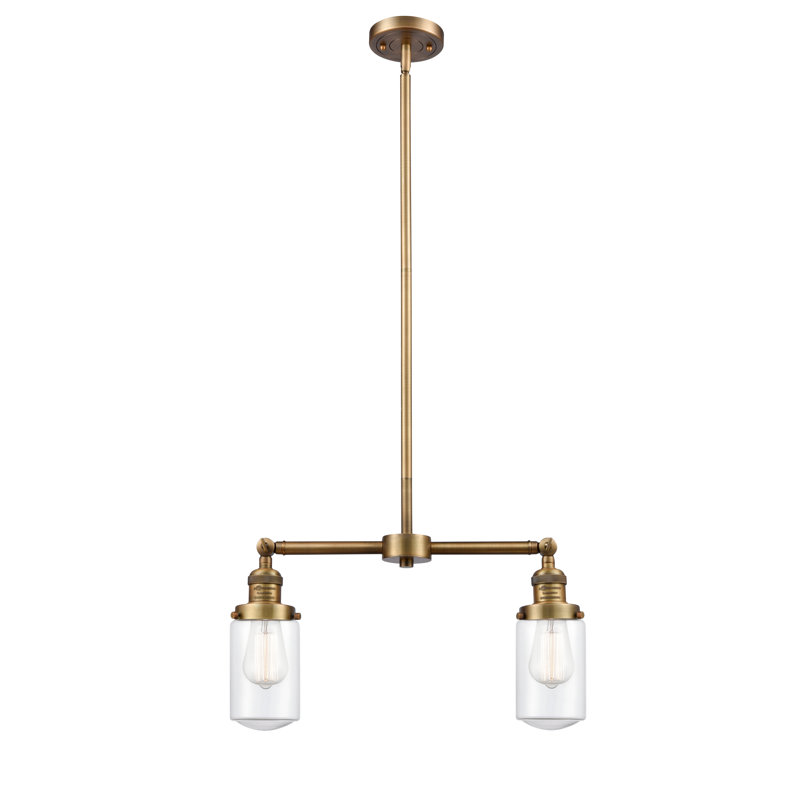 Saroyan 2 - Light Kitchen Island Pendant, Clear, Brushed Brass
