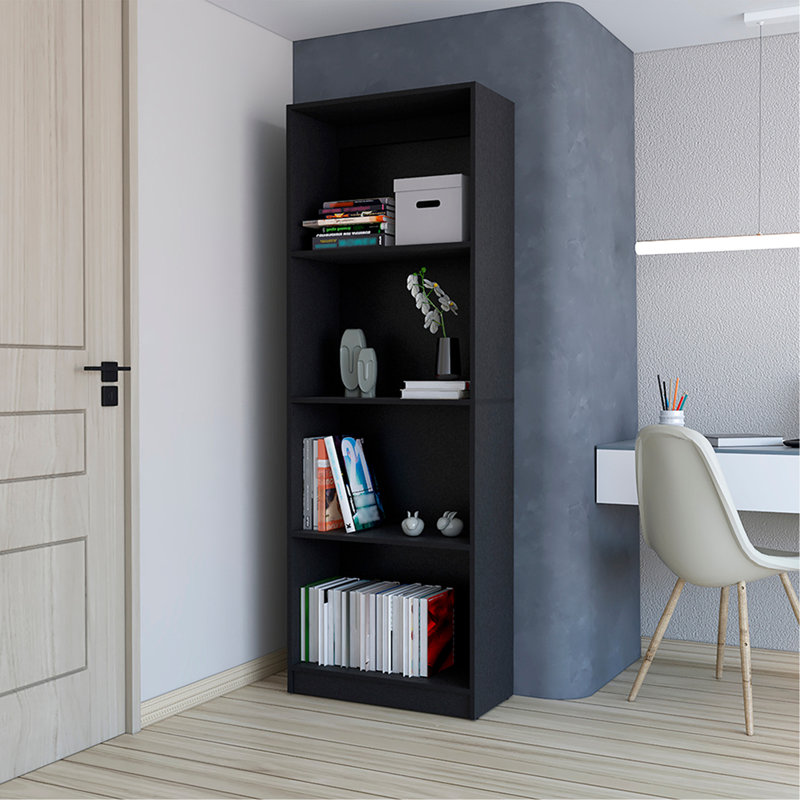 Bibliothèque, bureau, noir