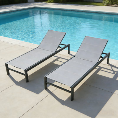 Nanafalia Aluminum 77.5" Long Reclining Single Chaise by Orren Ellis