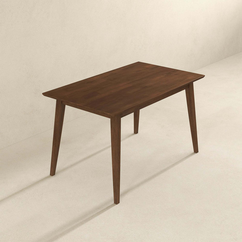 Levi Modern Style Solid Wood Rectangular Dining Kitchen Table, 29.5”H x 47”L x 29.5”W, Brown
