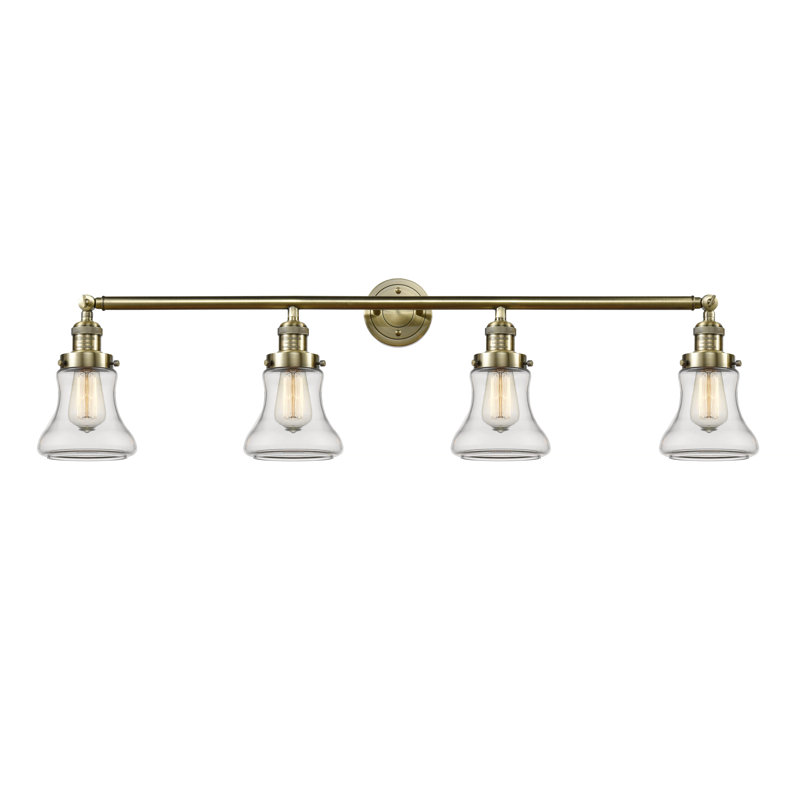 Edda 4 - Light Dimmable Vanity Light, Clear, Antique Brass, 3.5 Watt Vintage LED Bulb
