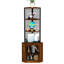 Armoire de coin de 65 po avec tablettes et porte-verres à vin, étagère autoportante à 6 niveaux, commode pour chambre à coucher, armoire de rangement brun rustique de bureau, rangement pratique