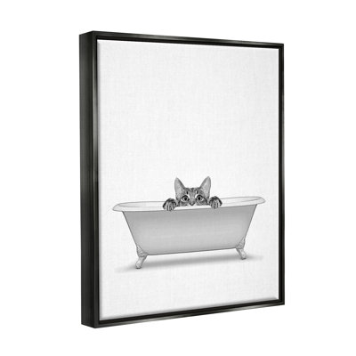 «Cat Peeking Bathroom Tub» par Annalisa Latella, impression