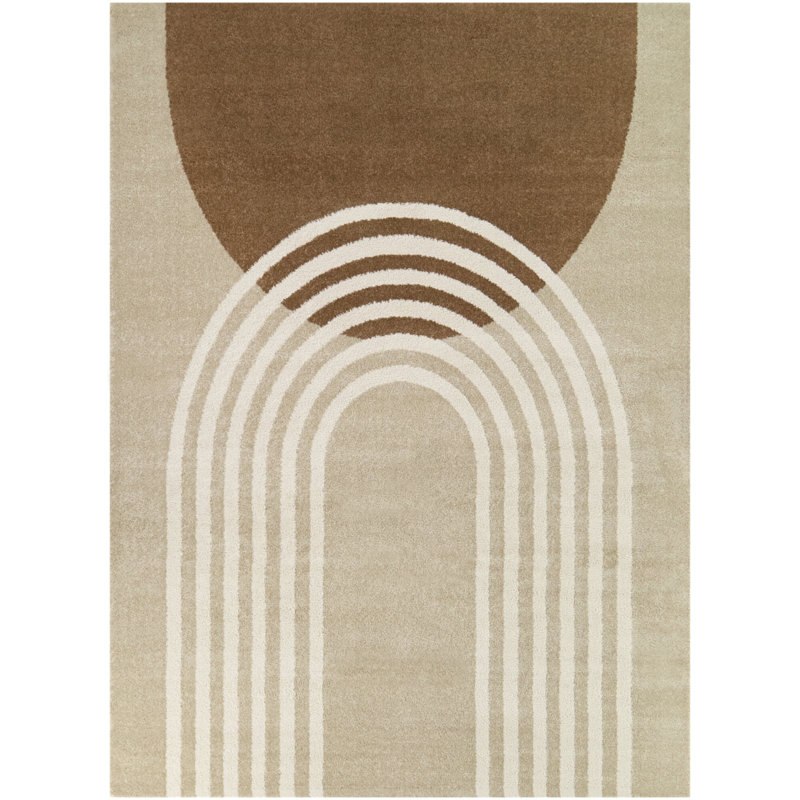 Altizer Rust Modern Arch Area Rug, Rectangle 7'10.5" x 10'0.1"