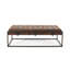 Upholstered Metal Ottoman Bench, Brown, Suede