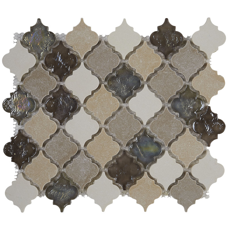 Blanc Et Beige 2” Blanc Et Beige Baroque Mosaic Stone Wall Tile