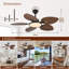 Ventilateur de plafond 52 pouces à feuilles de palmier tropical avec lumières et télécommande