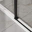 Porte de douche coulissante en verre trempé 6 mm, l 48 po, conception réversible, technologie anti-éclaboussures pour salle de bain noir mat, verre enduit de 6 mm de 6 mm, et lisse