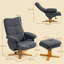 HOMCOM Linen Swivel Recliner Chair with Footstool Storage Grey