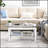 Rectangle Tempered Glass Coffee Table for Living Room, Modern Side Table with Mirrored Stainless Legs and Lower Shelf, Silver