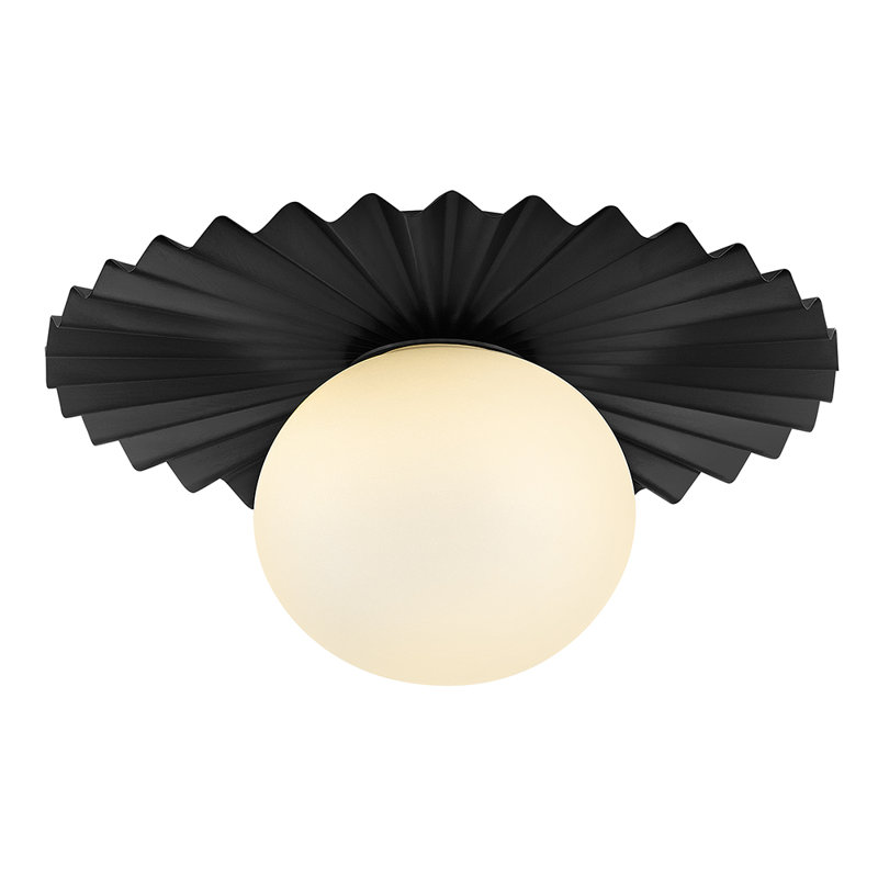 Plafonnier encastré moyen Stevie, H 5,5 po x l 9,75 po x P 9,75 po, Noir