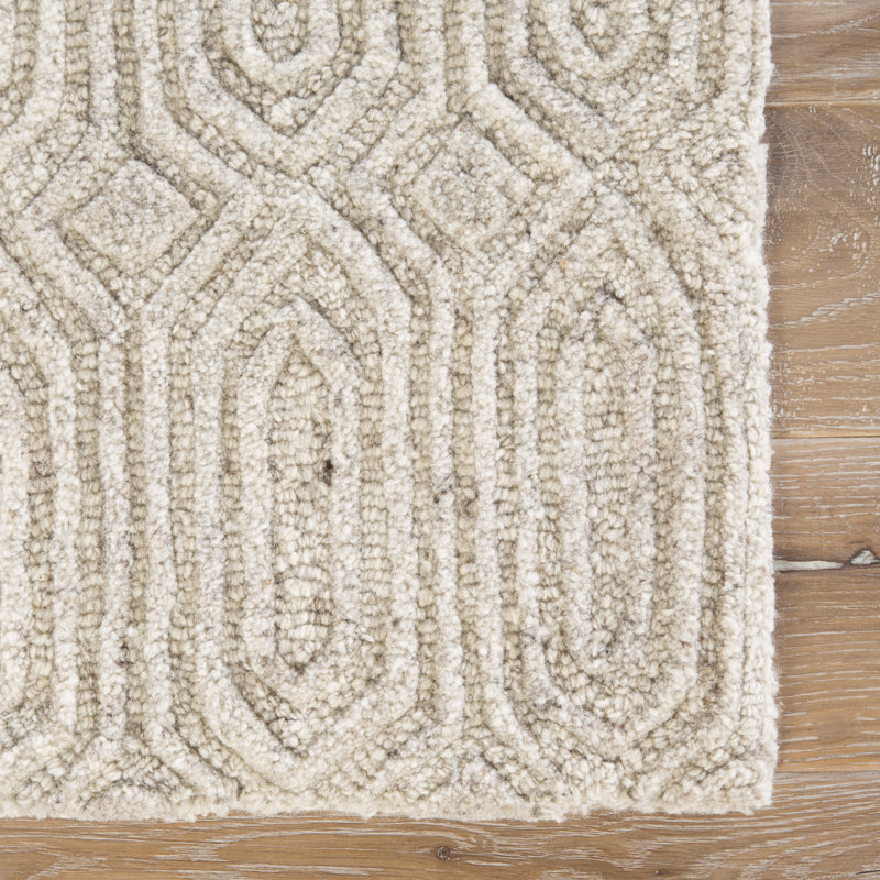 Bierce Hand Woven Wool Geometric Area Rug, Rectangle 8' x 11'