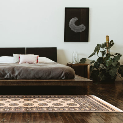 Tapis unique en laine noué à la main Bokhara Peshawar 3 pi 1 po x 5 pi 5 po