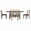 Ensemble de table de salle à manger 6 pièces avec banc, ensemble de chaises de table ovales pour 6 personnes-1858437233